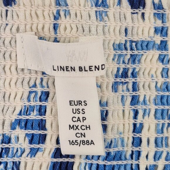 H&M brand women's white printed cotton summer mid-length dress - Picture 6 of 6